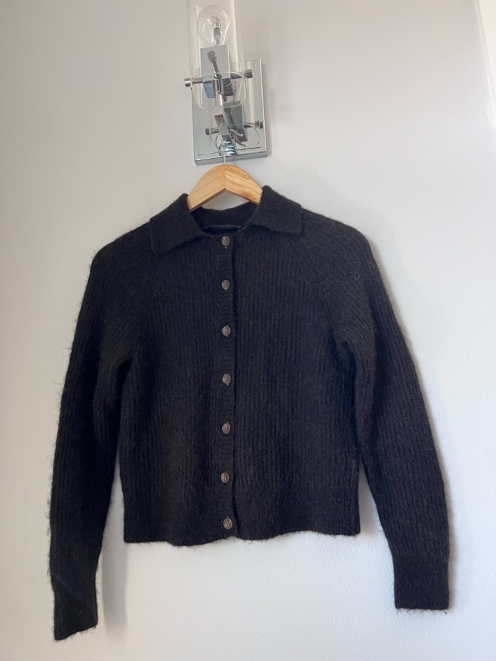 Everlane gray Collared Knit Cardigan